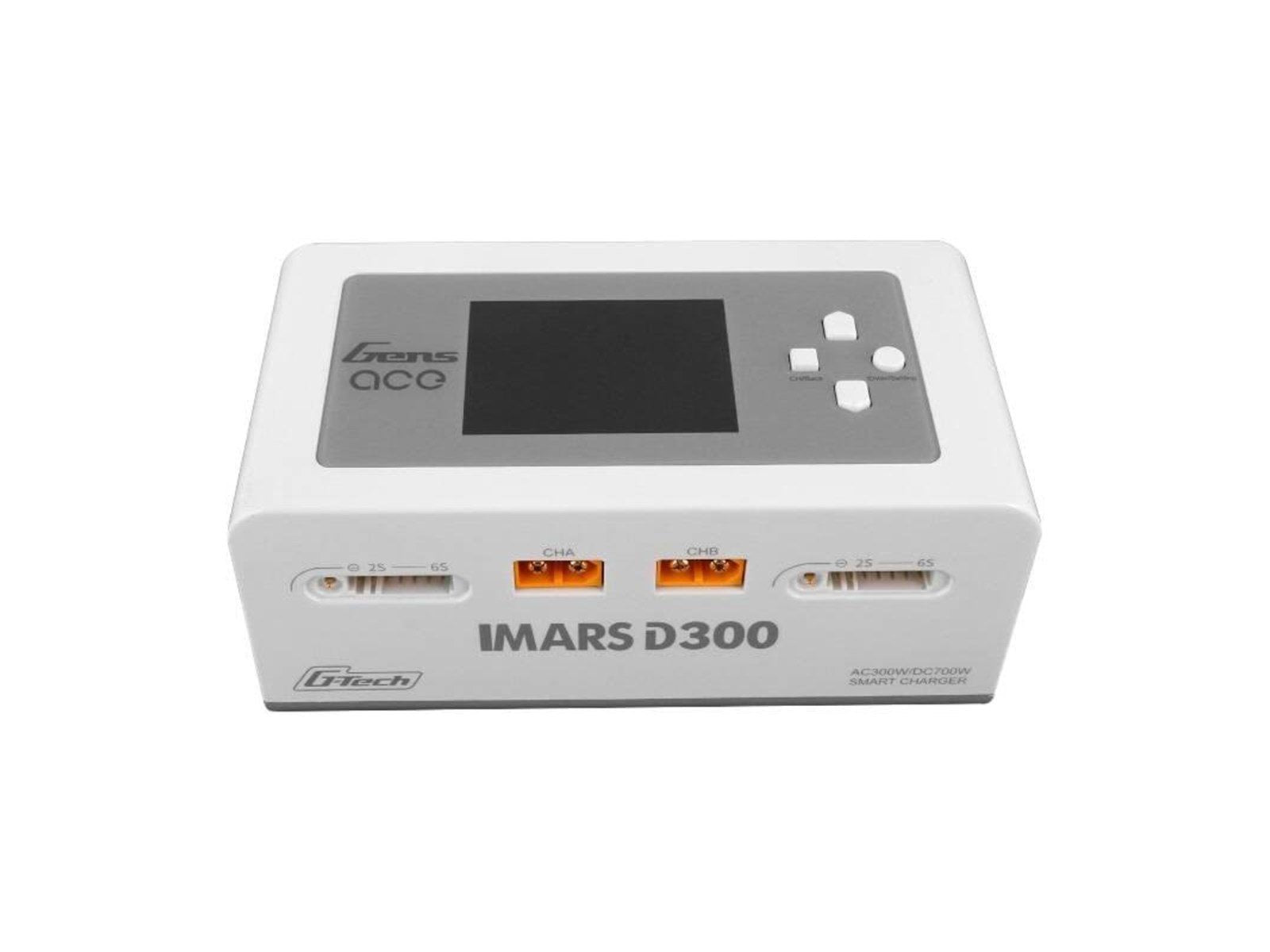 Gens ace &Tattu IMARS D300 G-Tech Channel AC/DC 300W/700W RC Battery Charger-EU White