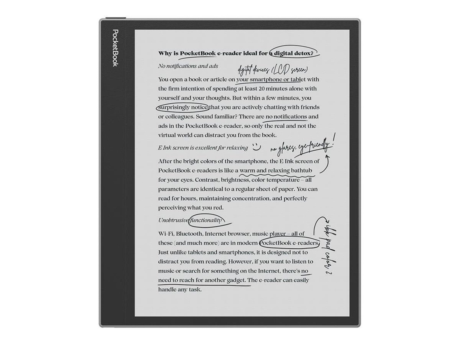 PocketBook InkPad EO - eBook reader - Android 11 - 64 GB - 10.3