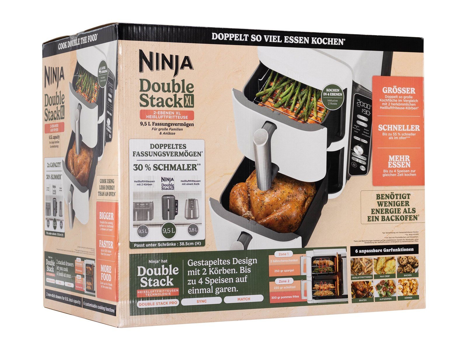 Ninja DoubleStack SL400EUWH - Hot Air Fryer - White