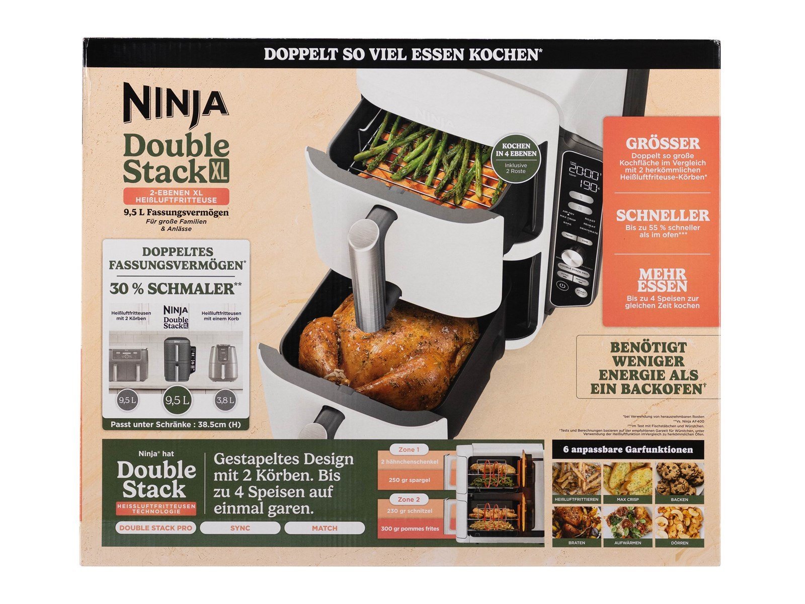 Ninja DoubleStack SL400EUWH - Hot Air Fryer - White