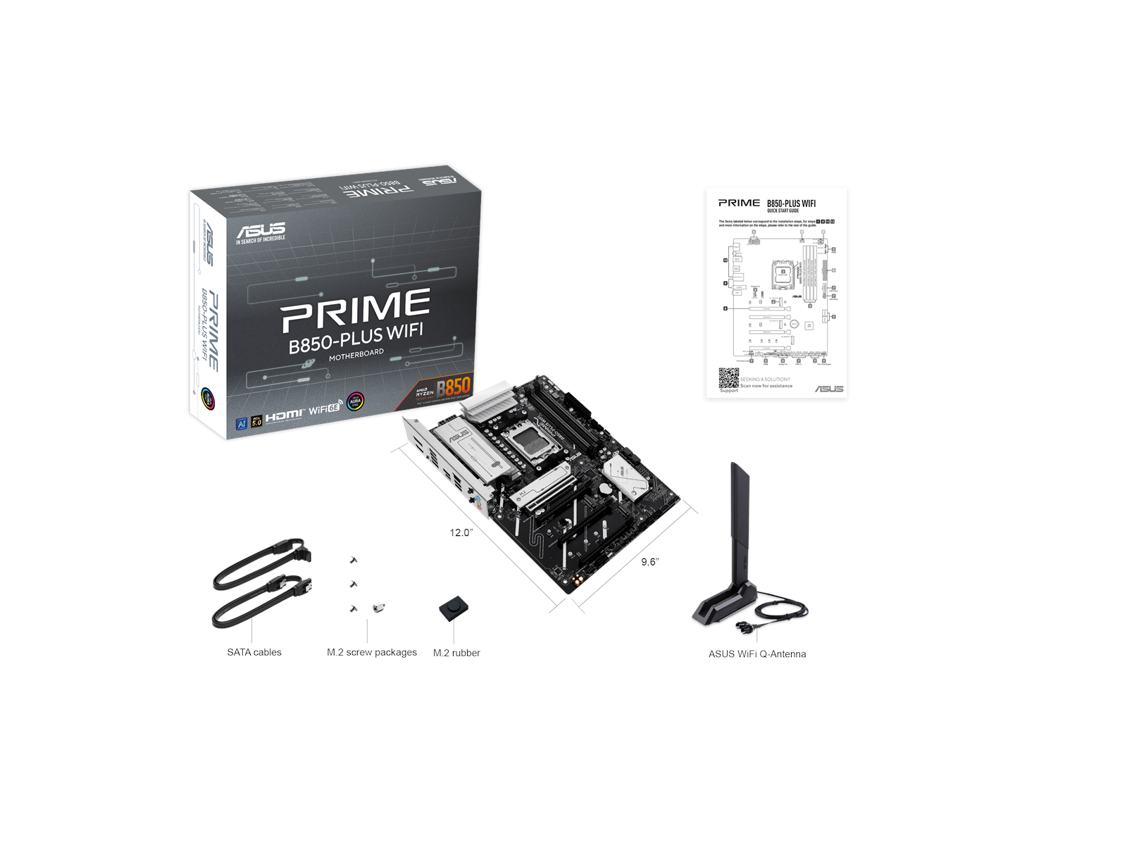 ASUS PRIME B850-PLUS WIFI Mainboard - AMD B850 - AMD AM5 socket - DDR5 RAM - ATX