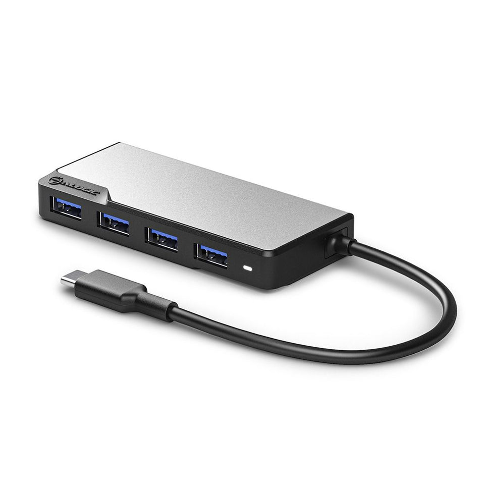 Adaptateur Alogic USB-C Fusion Swift 4 en 1 Hub gris