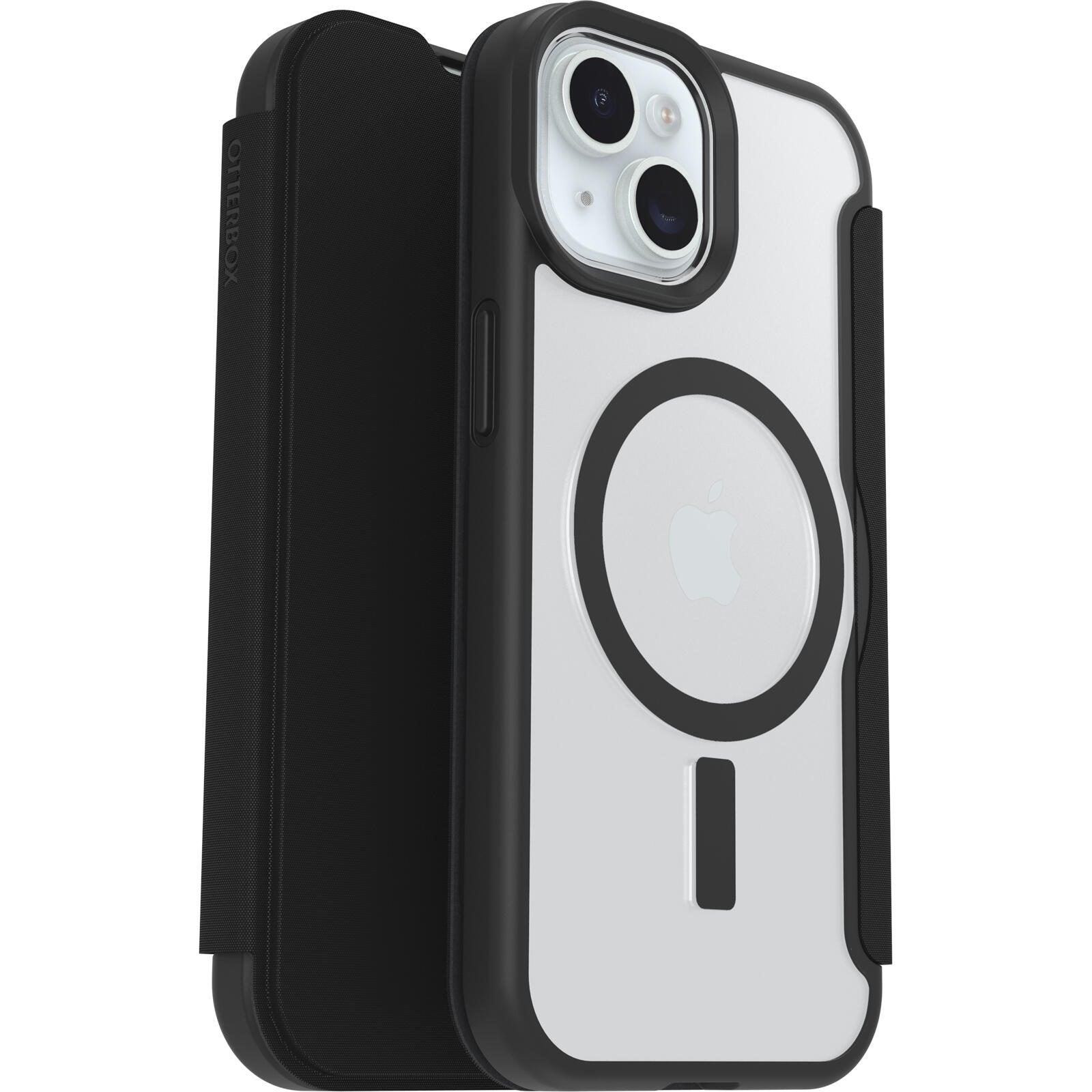 OtterBox React Folio MagSafe Apple iPhone 16e/15/14/13 Black Crystal - clear/black