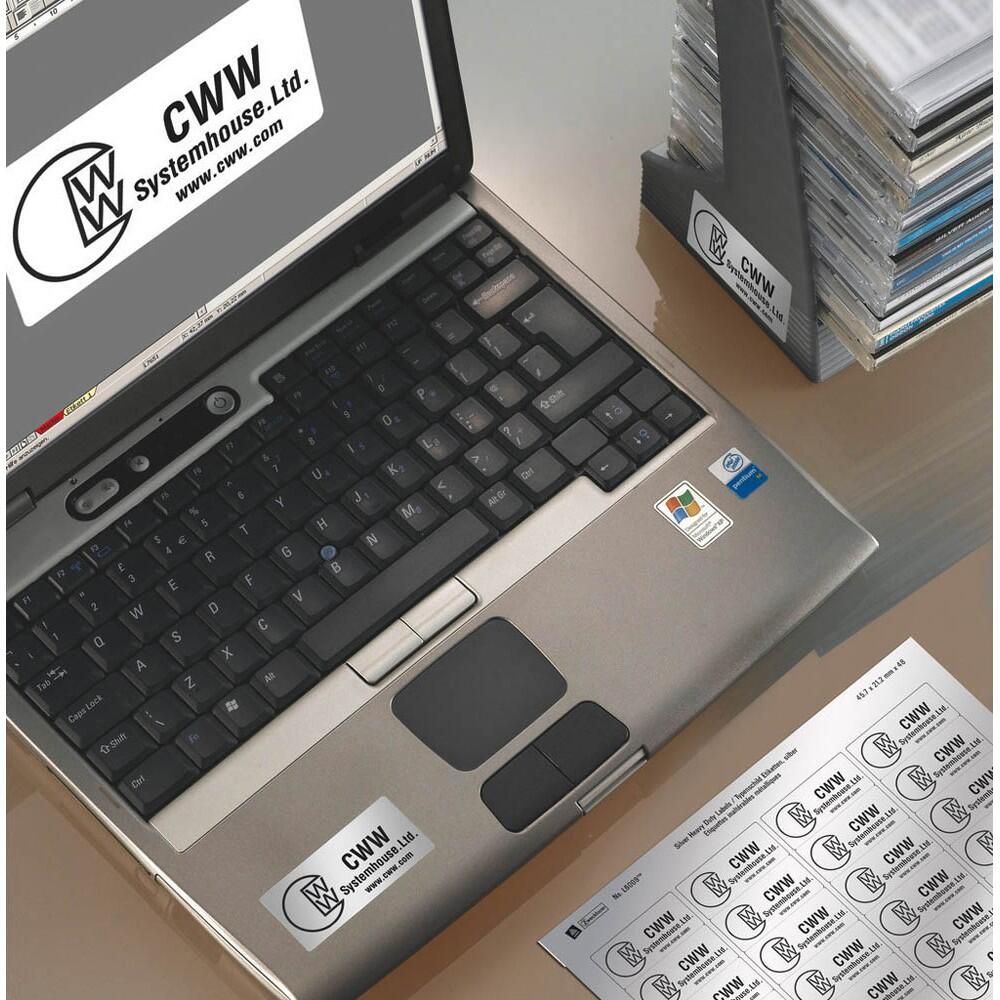 AVERY Zweckform Typenschildetiketten L6012-20 silber 96,0 x 50,8 mm - 200 Stück