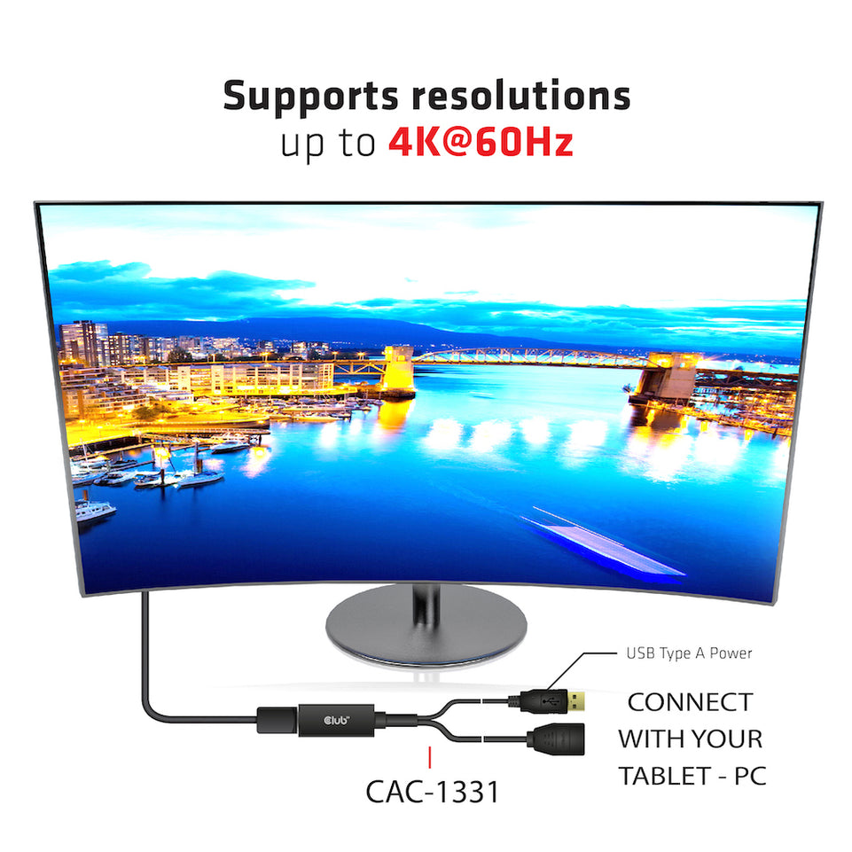 Club3D Adapter HDMI 2.0 > DP 1.2 4K60Hz HDR  aktiv St/Bu retail