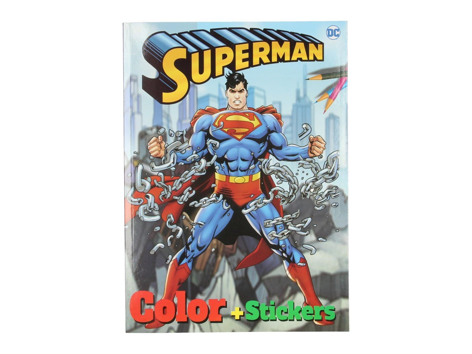 Boek Specials Nederland BV Warner Bros Color Coloring Book Superman with Stic