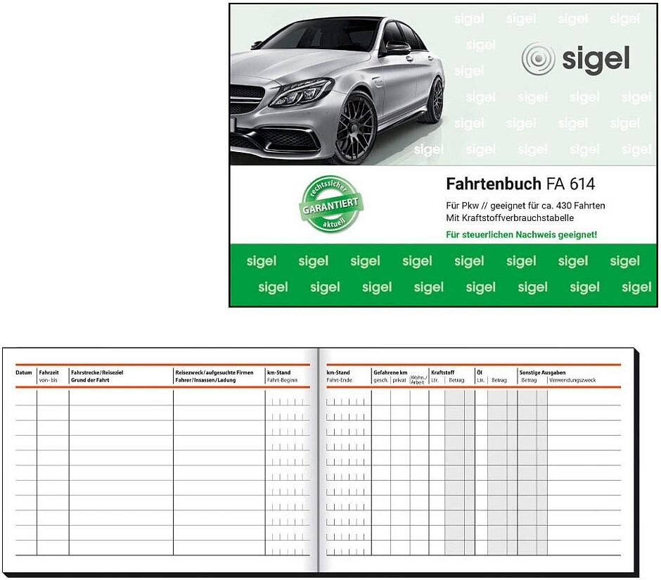 sigel Fahrtenbuch FA614 A6 - 40 Blatt