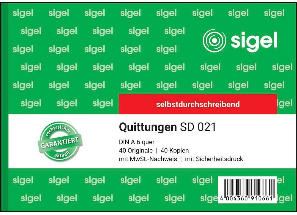 sigel Quittung DS021 A6 - 2 x 40 Blatt