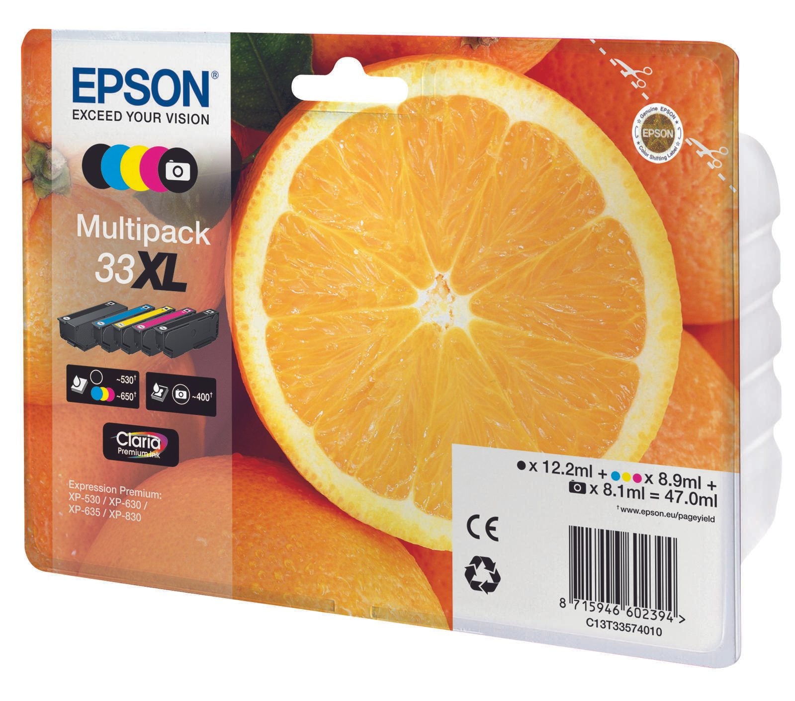 Epson Original 33XL Orange Druckerpatronen - 5er Multipack (C13T33574011)