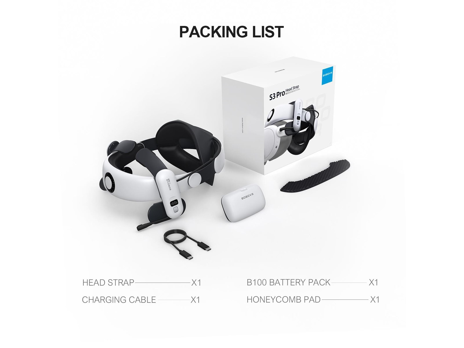 BoboVR S3 Pro Super Strap (battery included) - For Quest 3 & 3S