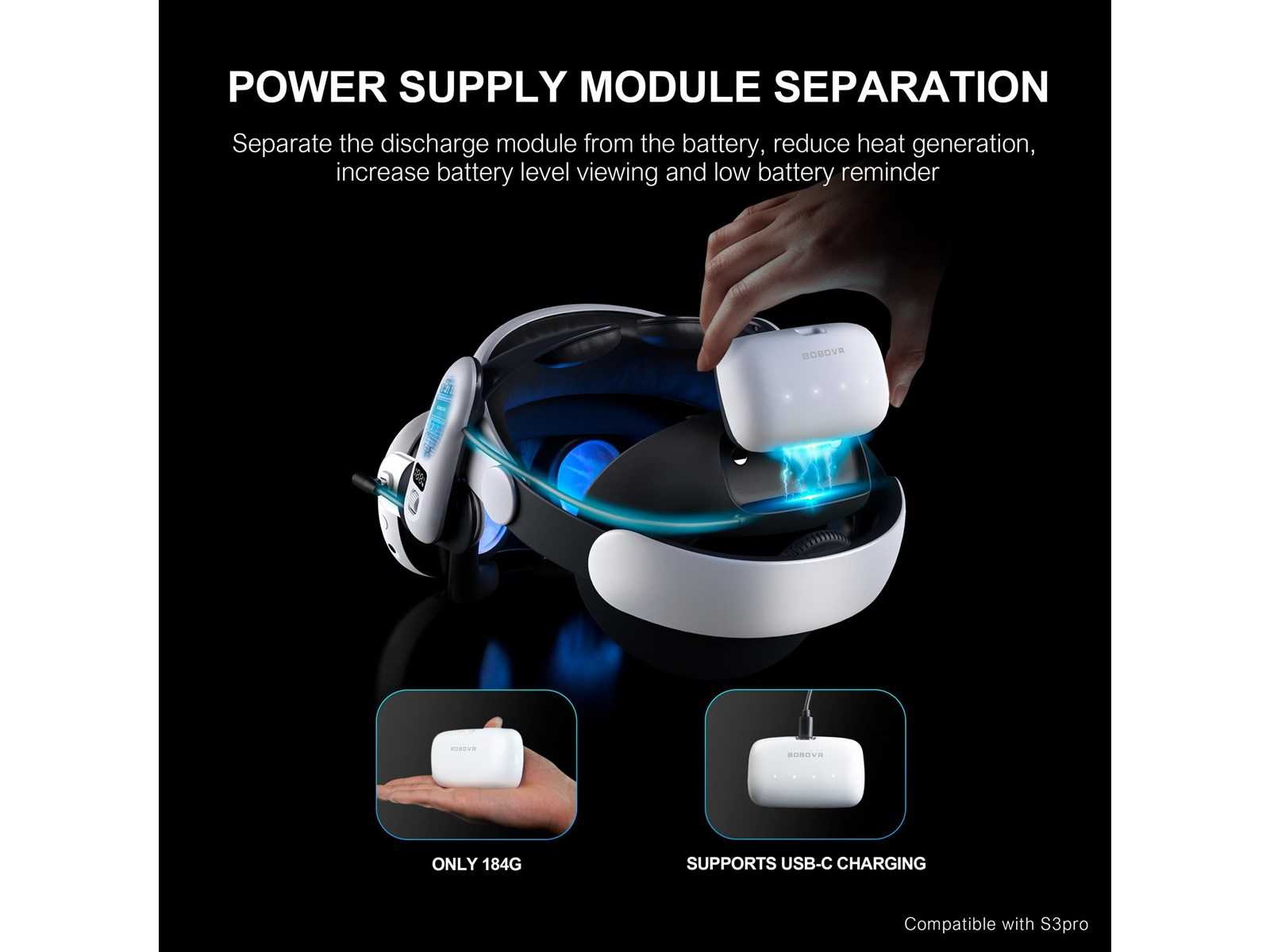 BoboVR B100 Battery Pack - Compatible with S3 Pro