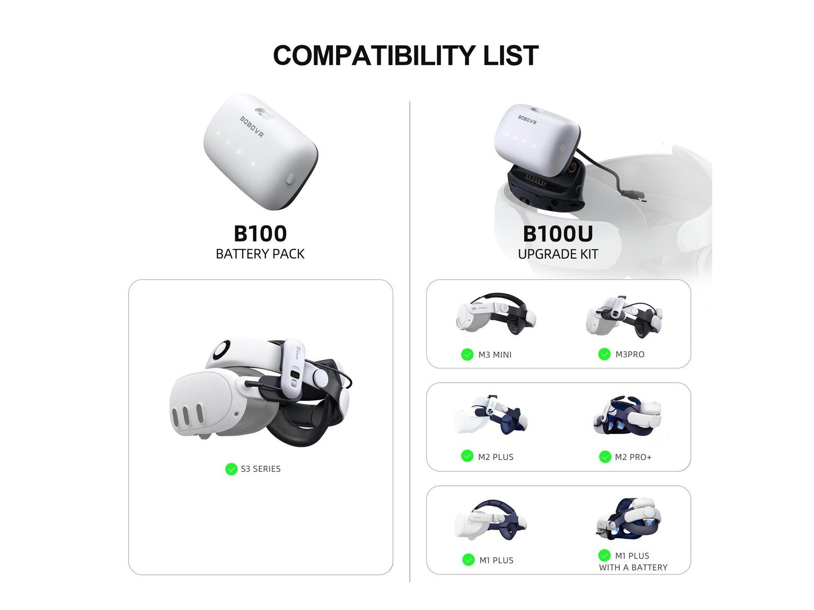 BoboVR B100 Battery Pack - Compatible with S3 Pro