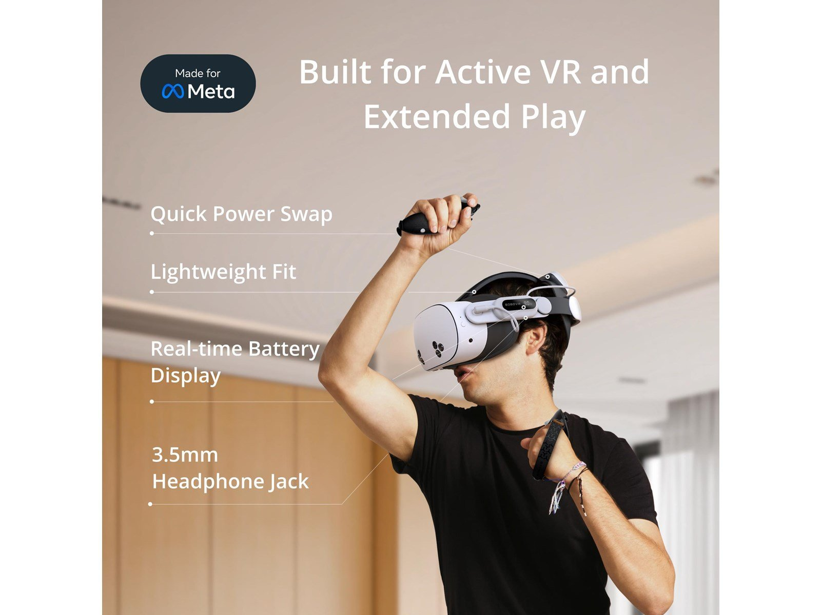 BoboVR E3 Pro Battery Strap (battery included)  - For Quest 3 & 3S