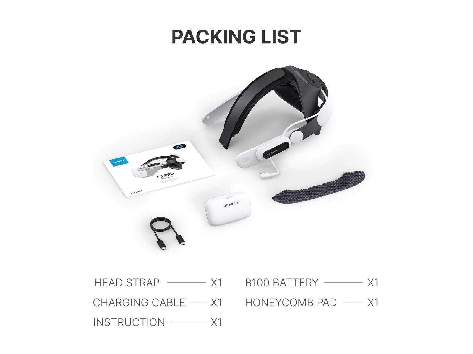 BoboVR E3 Pro Battery Strap (battery included)  - For Quest 3 & 3S