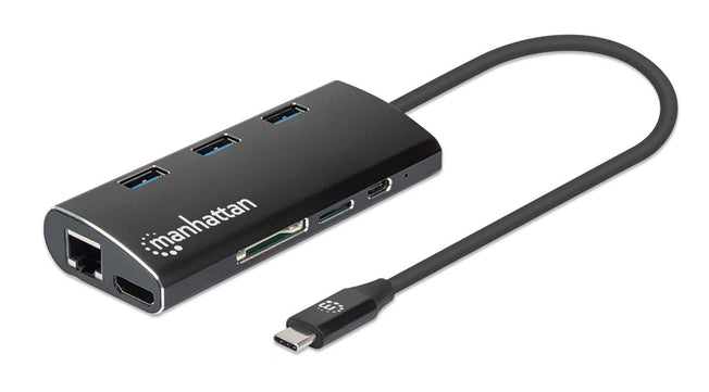 MANHATTAN USB -C 3.2 Gen 1-Adapter,HDMI,USB,USB-C-PD,RJ45,SD