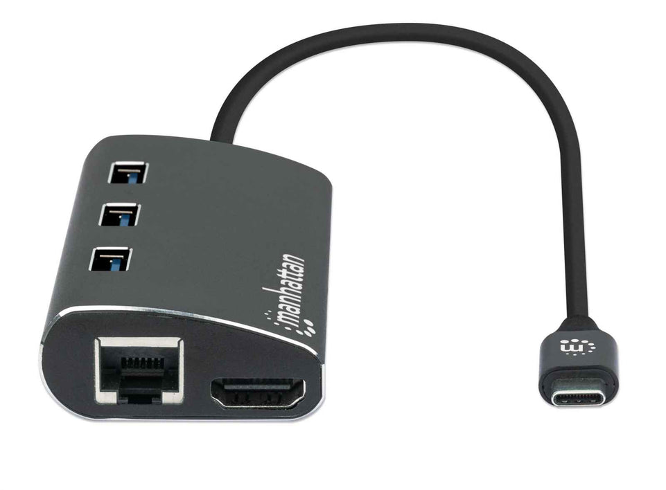 MANHATTAN USB -C 3.2 Gen 1-Adapter,HDMI,USB,USB-C-PD,RJ45,SD