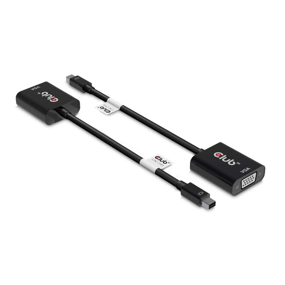 Club3D Adapter MiniDisplayport > VGA aktiv St/Bu schwarz Polybeu