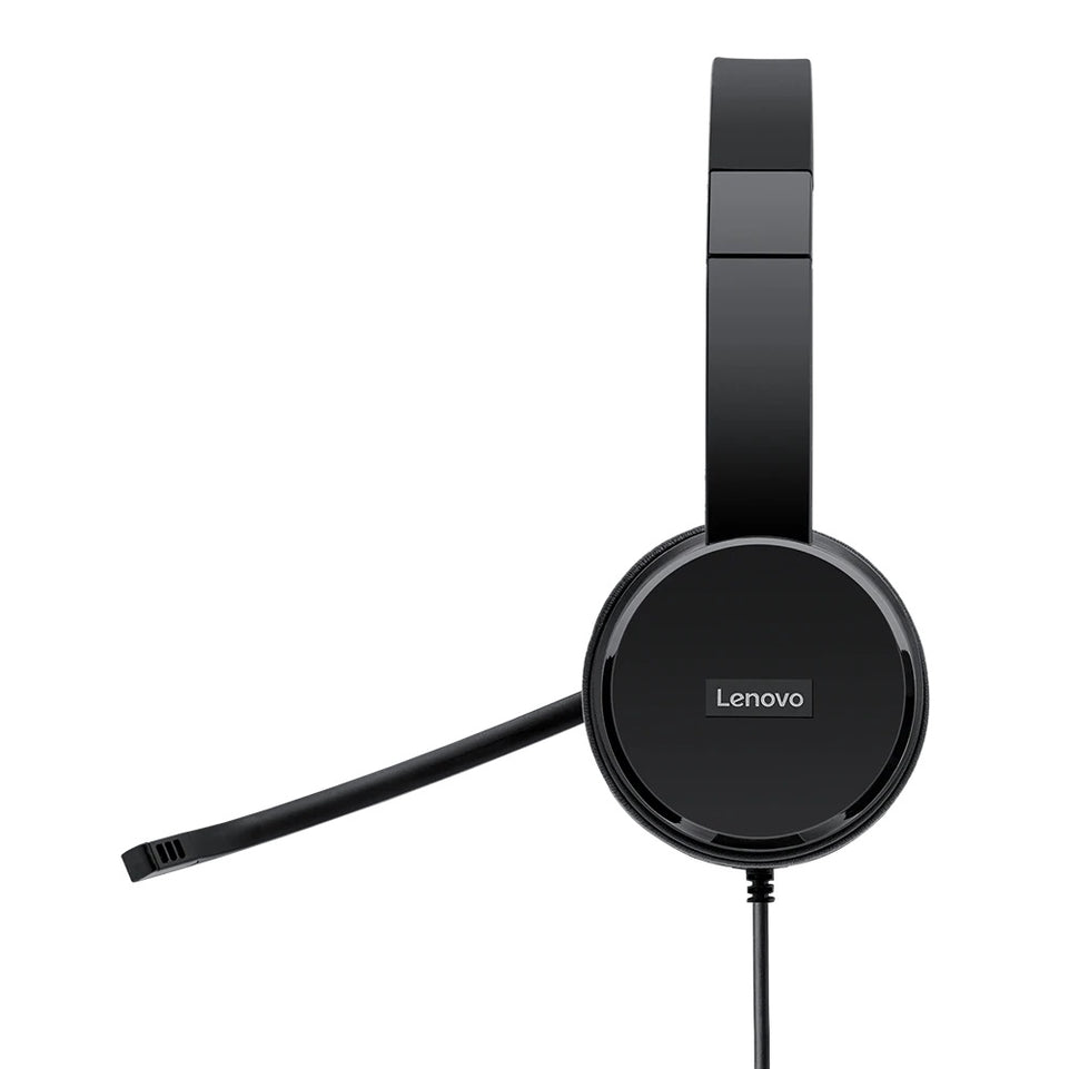 Lenovo 100 Stereo USB Headset (Schwarz, On Ear)