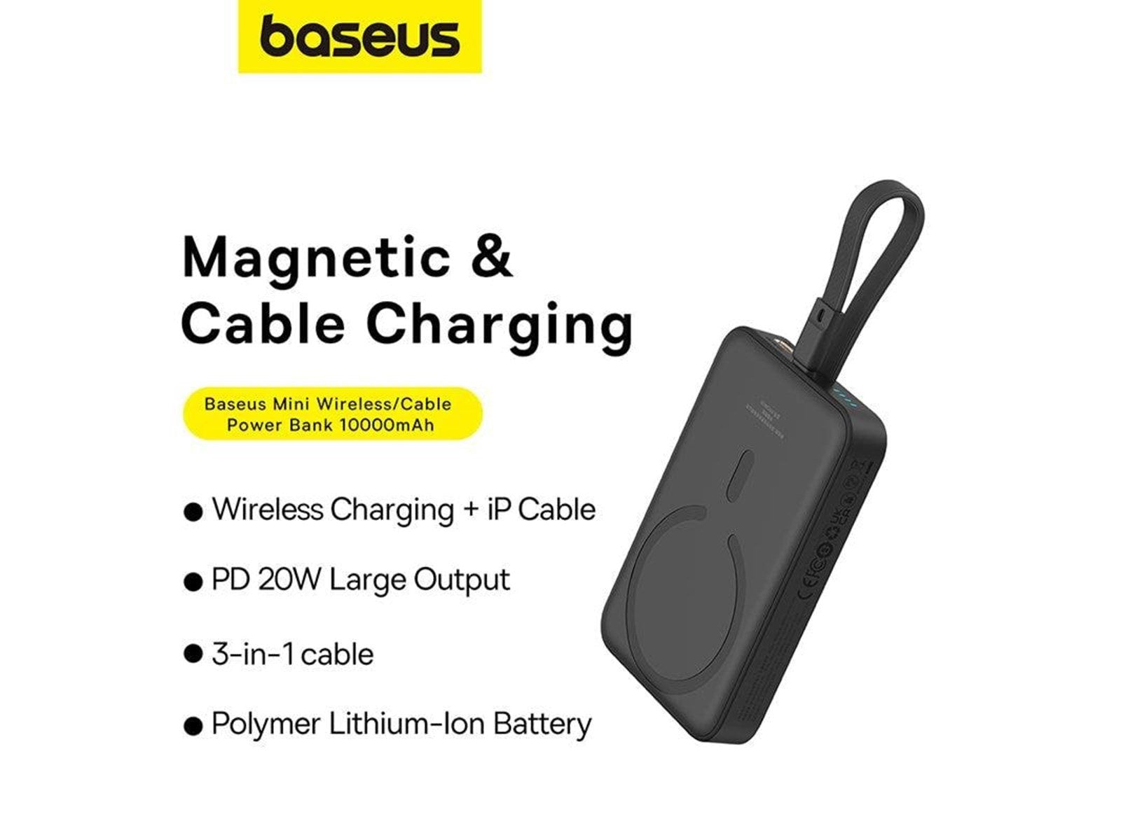 Baseus Powerbank Magnetic Mini 10000mAh Lightning Powerbank (Akku) - schwarz - 10000 mAh