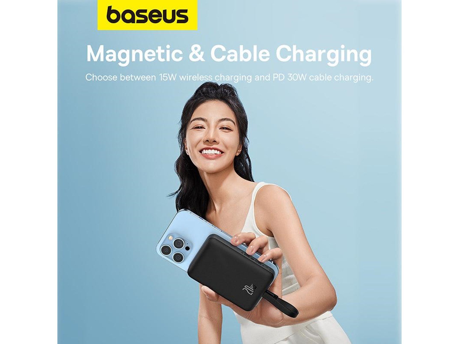 Baseus Powerbank Magnetic Mini 10000mAh Lightning Powerbank (Akku) - schwarz - 10000 mAh