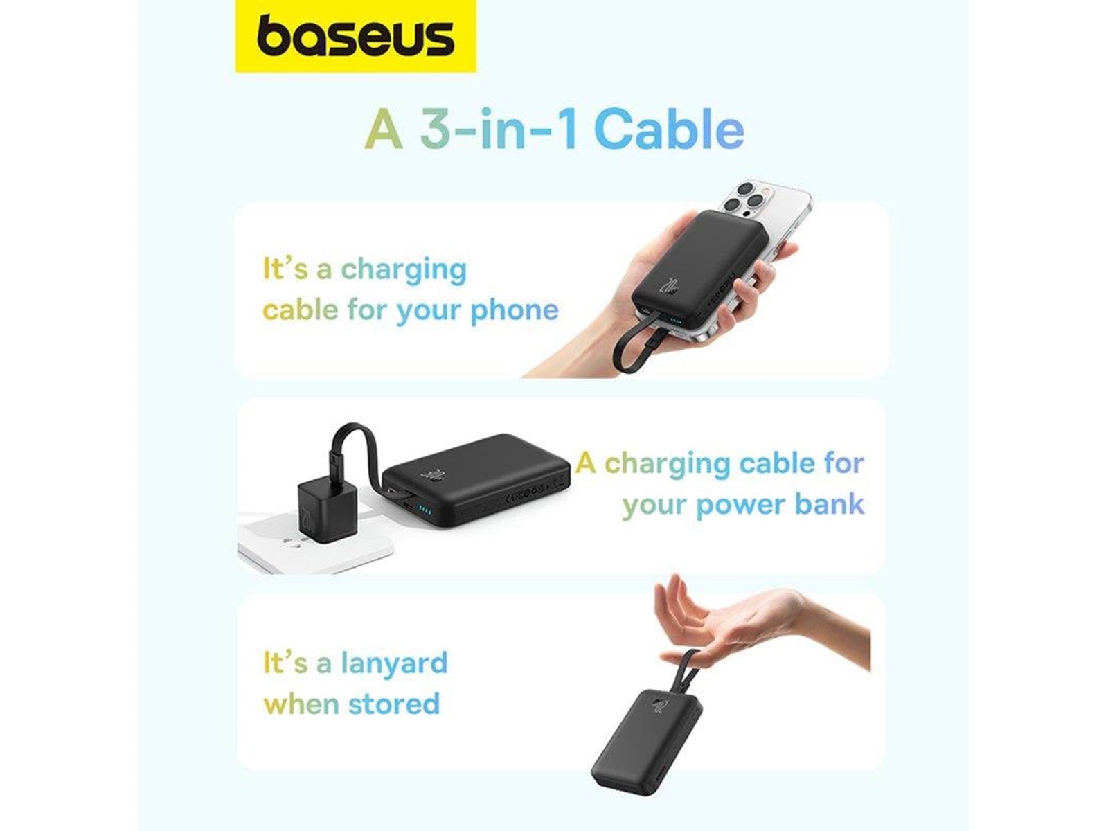 Baseus Powerbank Magnetic Mini 10000mAh Lightning Powerbank (Akku) - schwarz - 10000 mAh