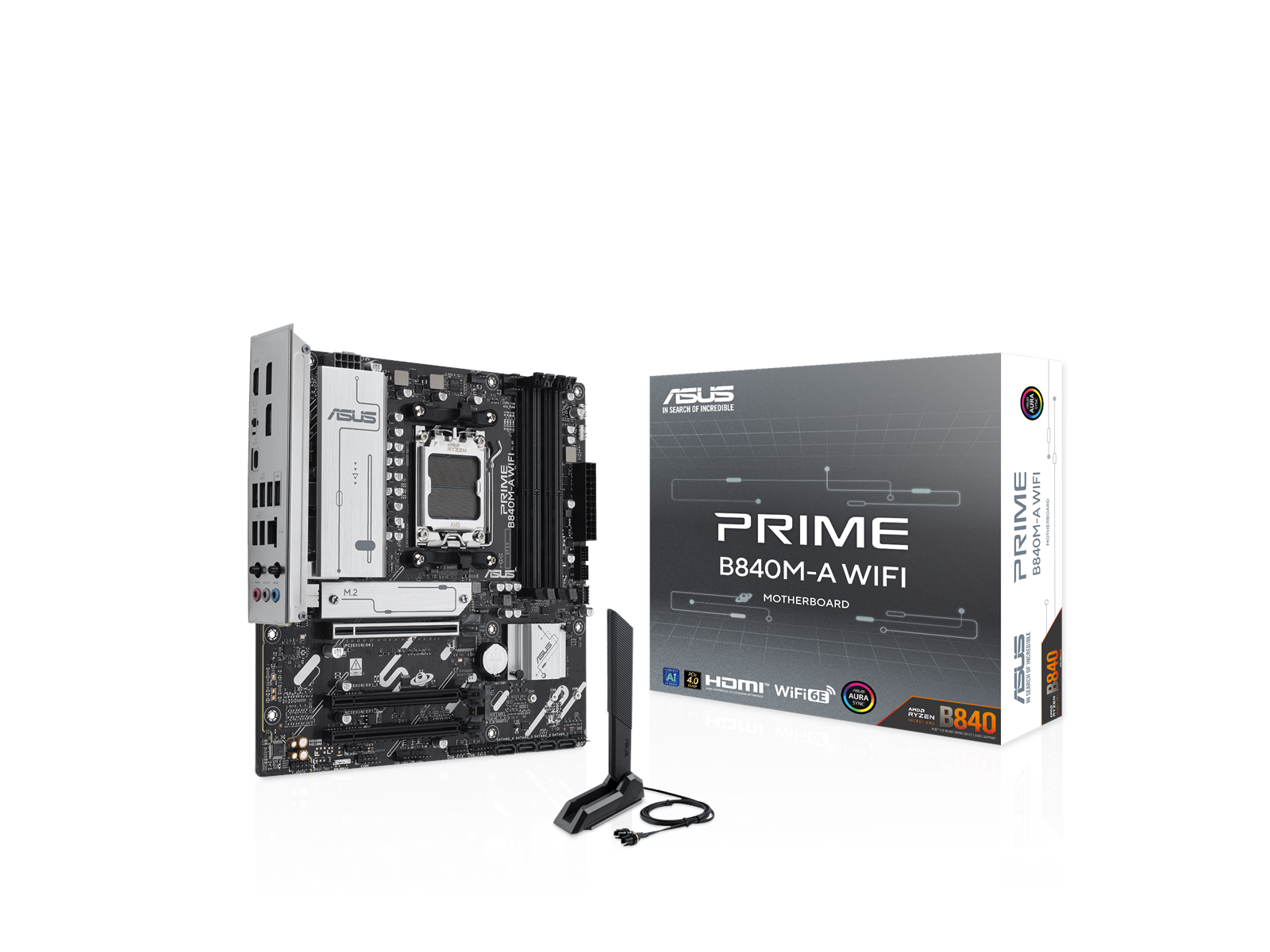 ASUS PRIME B840M-A WIFI Mainboard - AMD B840 - AMD AM5 socket - DDR5 RAM - Micro-ATX