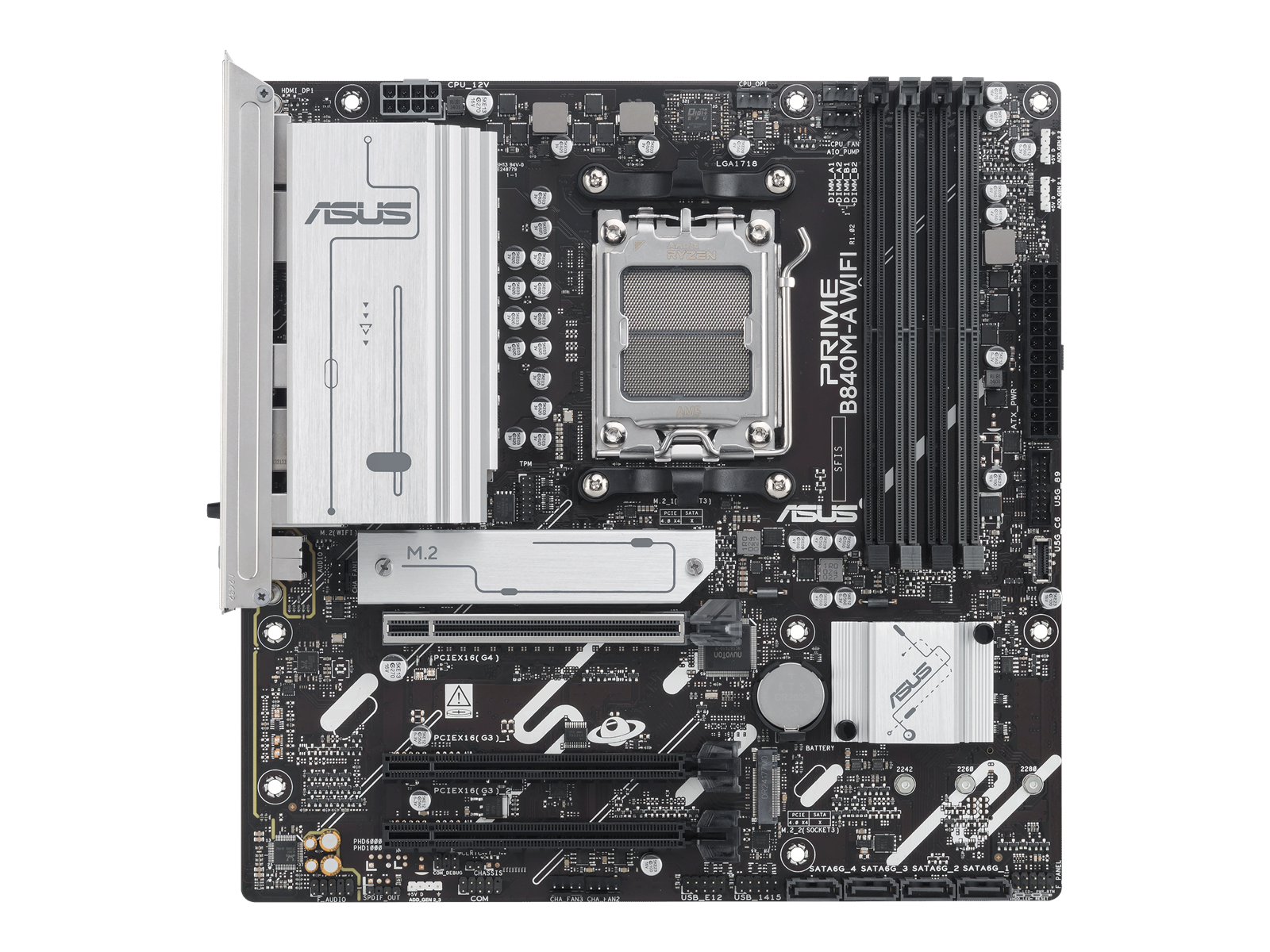 ASUS PRIME B840M-A WIFI Mainboard - AMD B840 - AMD AM5 socket - DDR5 RAM - Micro-ATX