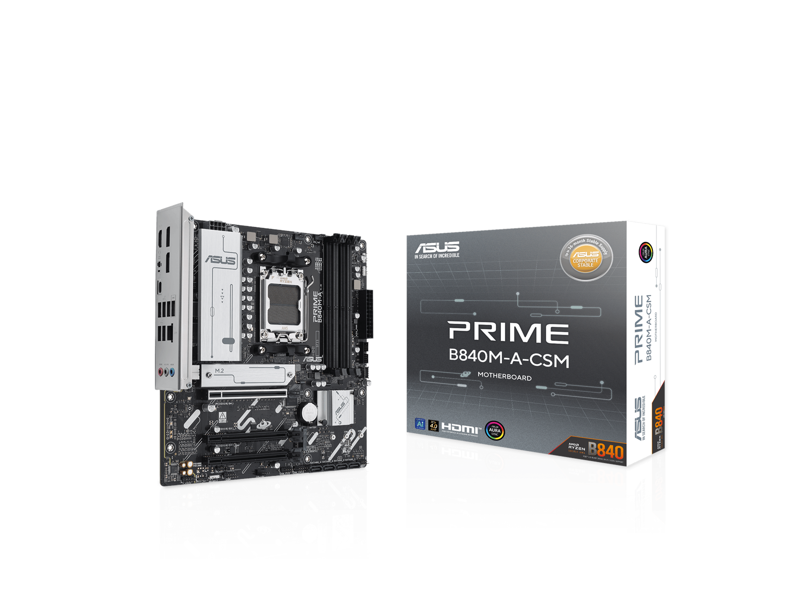 ASUS PRIME B840M-A-CSM Mainboard - AMD B840 - AMD AM5 socket - DDR5 RAM - Micro-ATX