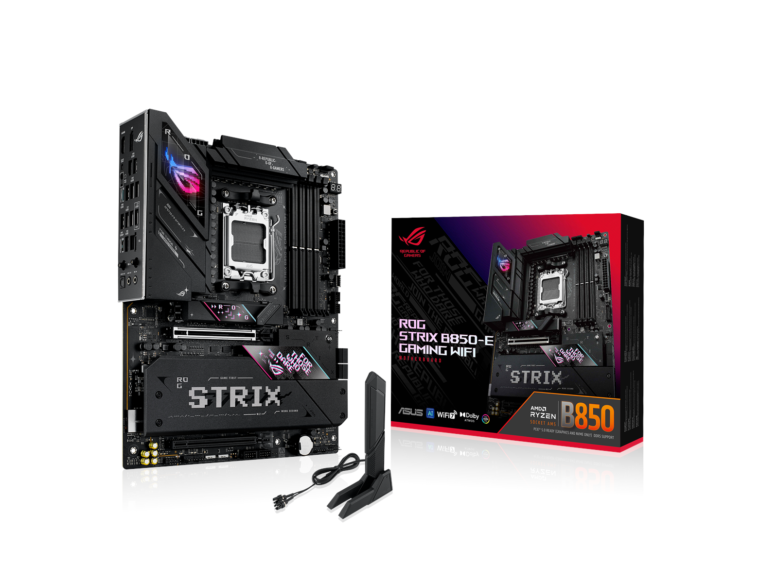 ASUS ROG STRIX B850-E GAMING WIFI Mainboard - AMD B850 - AMD AM5 socket - DDR5 RAM - ATX