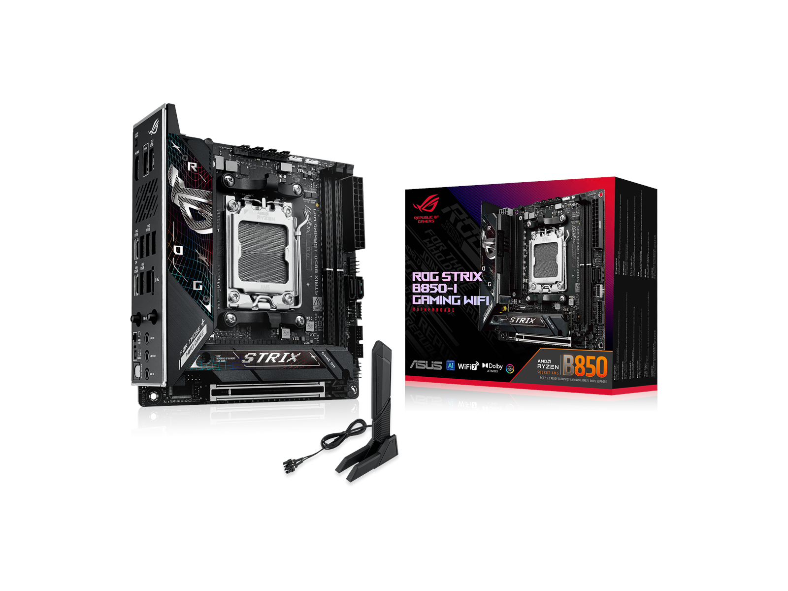 ASUS ROG STRIX B850-I GAMING WIFI Mainboard - AMD B850 - AMD AM5 socket - DDR5 RAM - Mini-ITX
