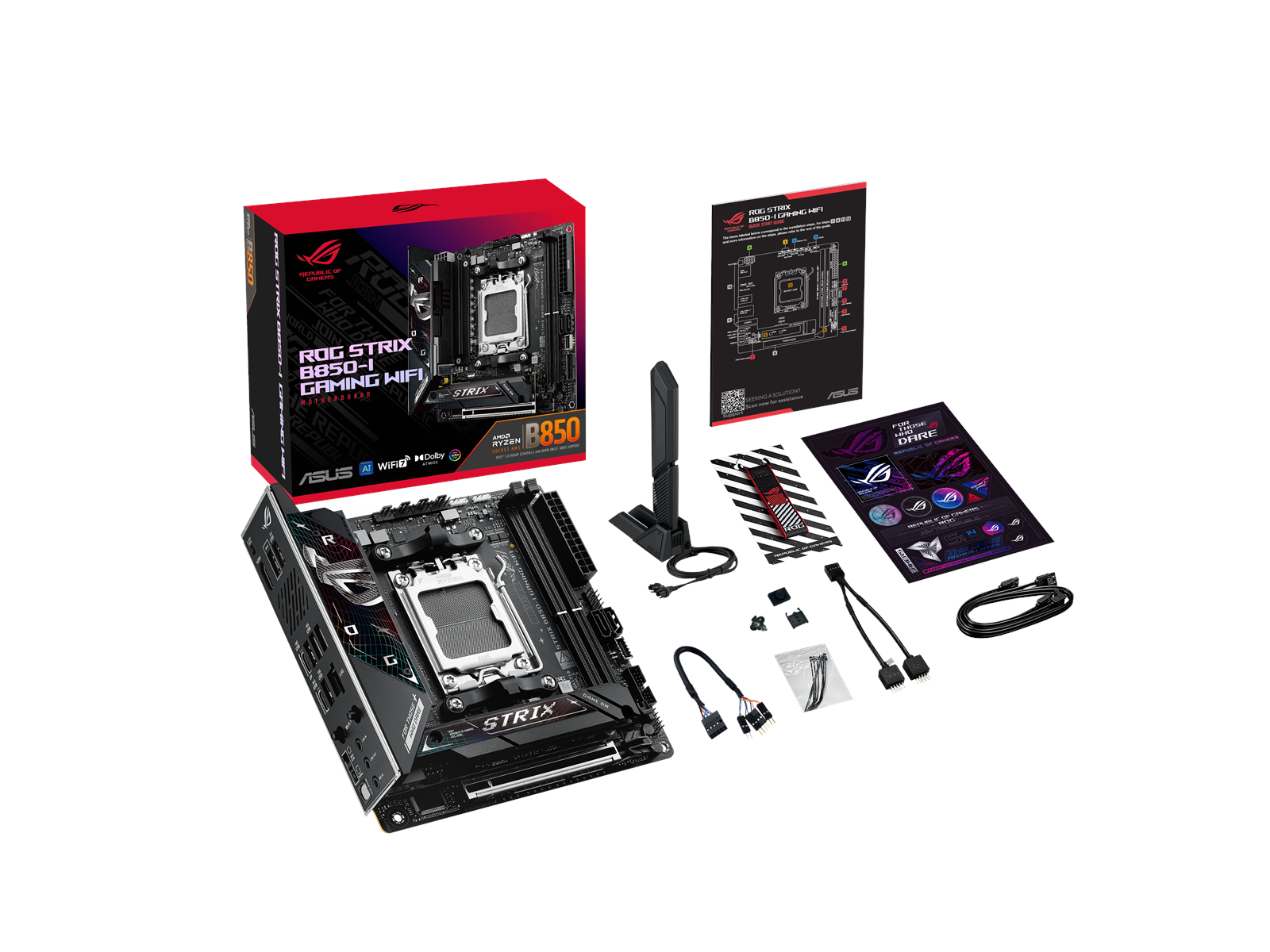 ASUS ROG STRIX B850-I GAMING WIFI Mainboard - AMD B850 - AMD AM5 socket - DDR5 RAM - Mini-ITX