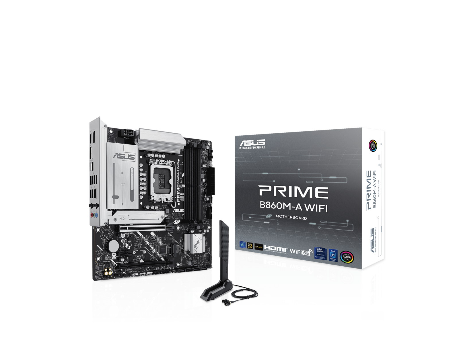 ASUS PRIME B860M-A WIFI Mainboard - Intel B860 - Intel LGA1851 socket - DDR5 RAM - Micro-ATX