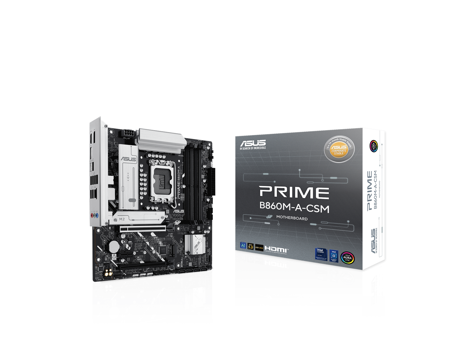 ASUS PRIME B860M-A-CSM Mainboard - Intel B860 - Intel LGA1851 socket - DDR5 RAM - Micro-ATX