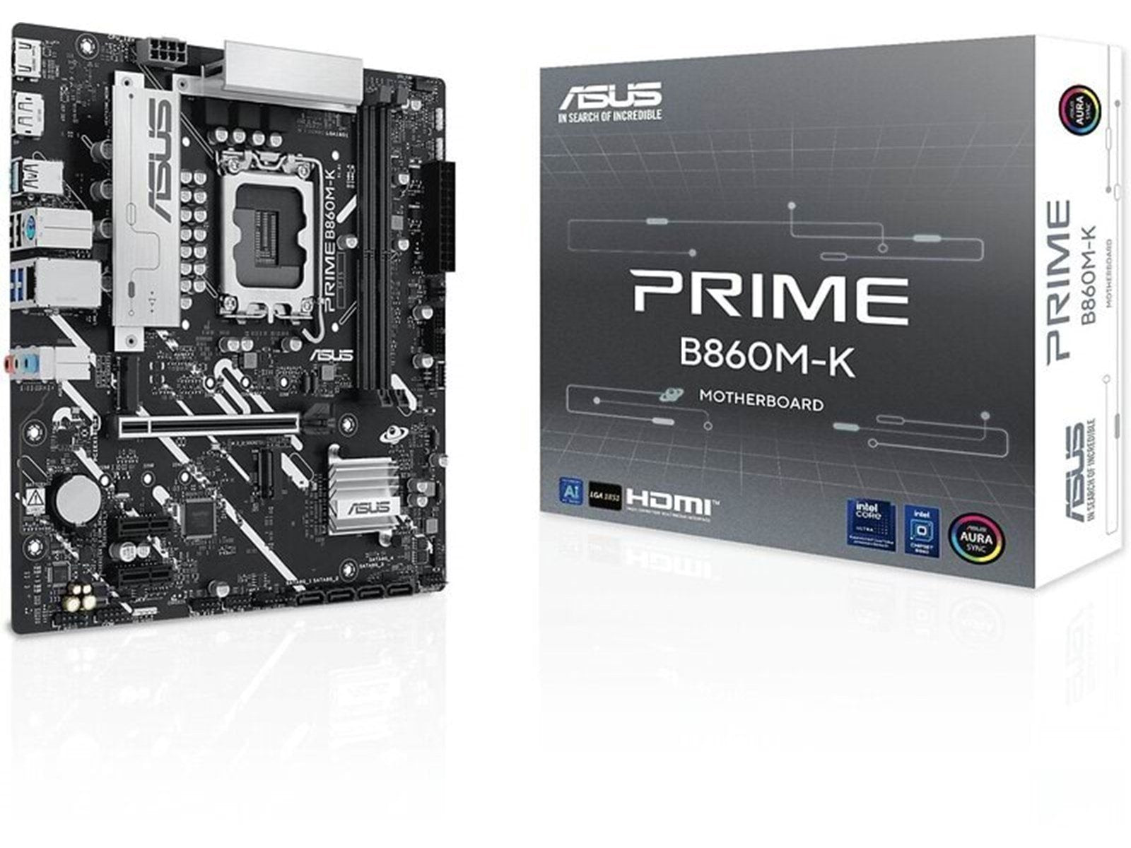 ASUS PRIME B860M-K Mainboard - Intel B860 - Intel LGA1851 socket - DDR5 RAM - Micro-ATX