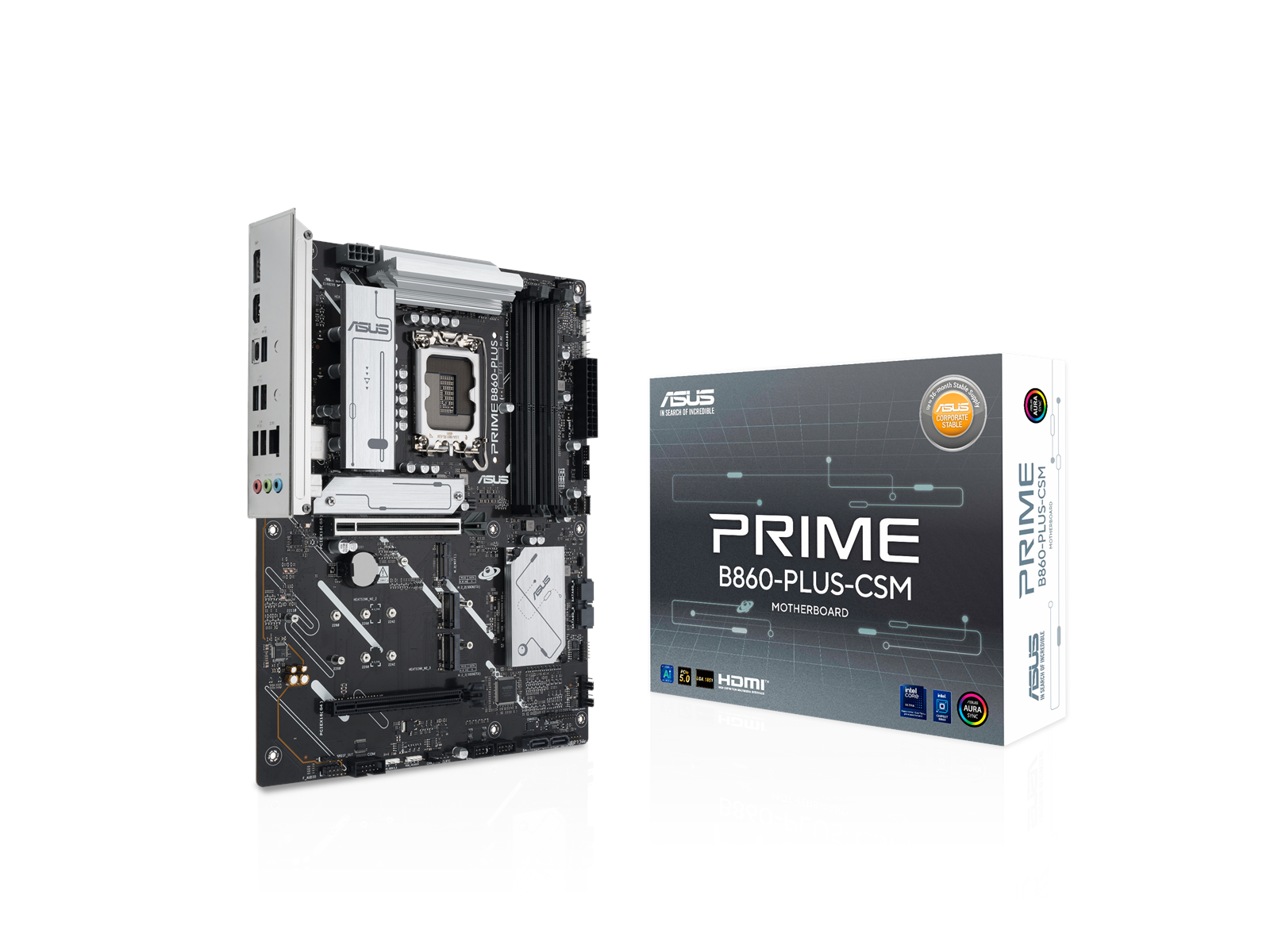ASUS PRIME B860-PLUS-CSM Mainboard - Intel B860 - Intel LGA1851 socket - DDR5 RAM - ATX