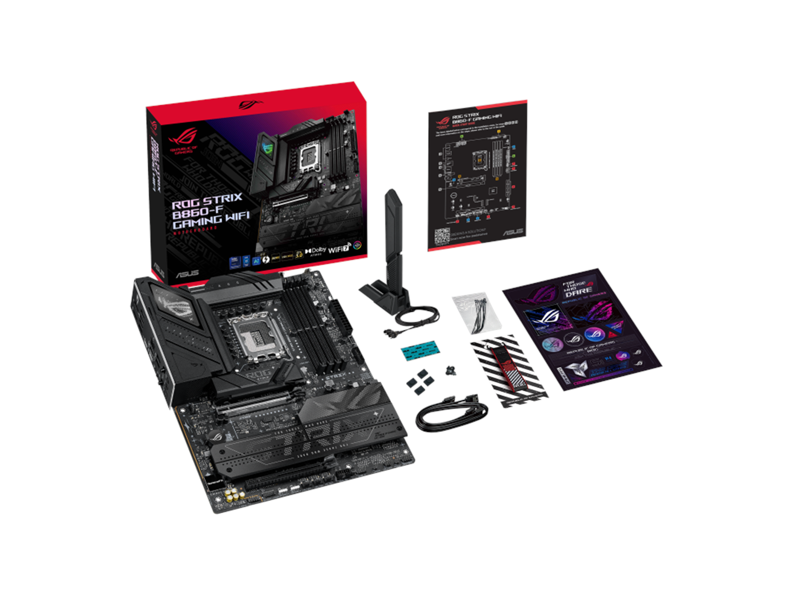 ASUS ROG STRIX B860-F GAMING WIFI Mainboard - Intel B860 - Intel LGA1851 socket - DDR5 RAM - ATX