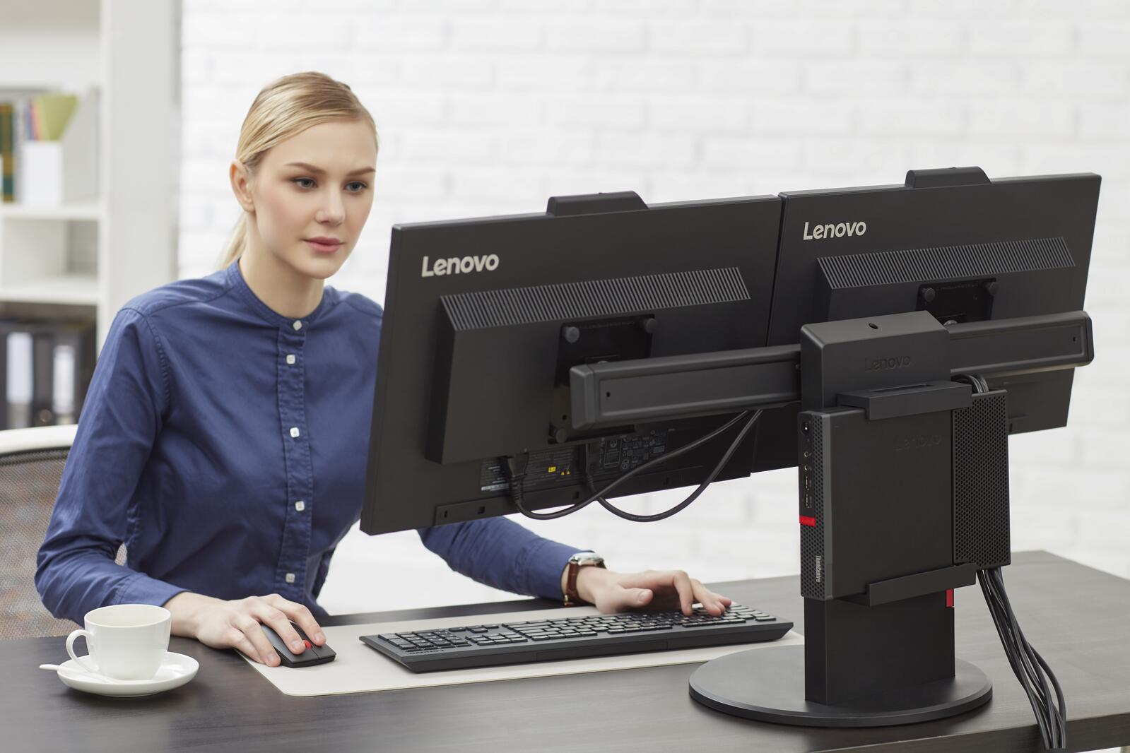 ThinkCentre Tiny-in-One Standfuß für zwei Monitore, schwarz