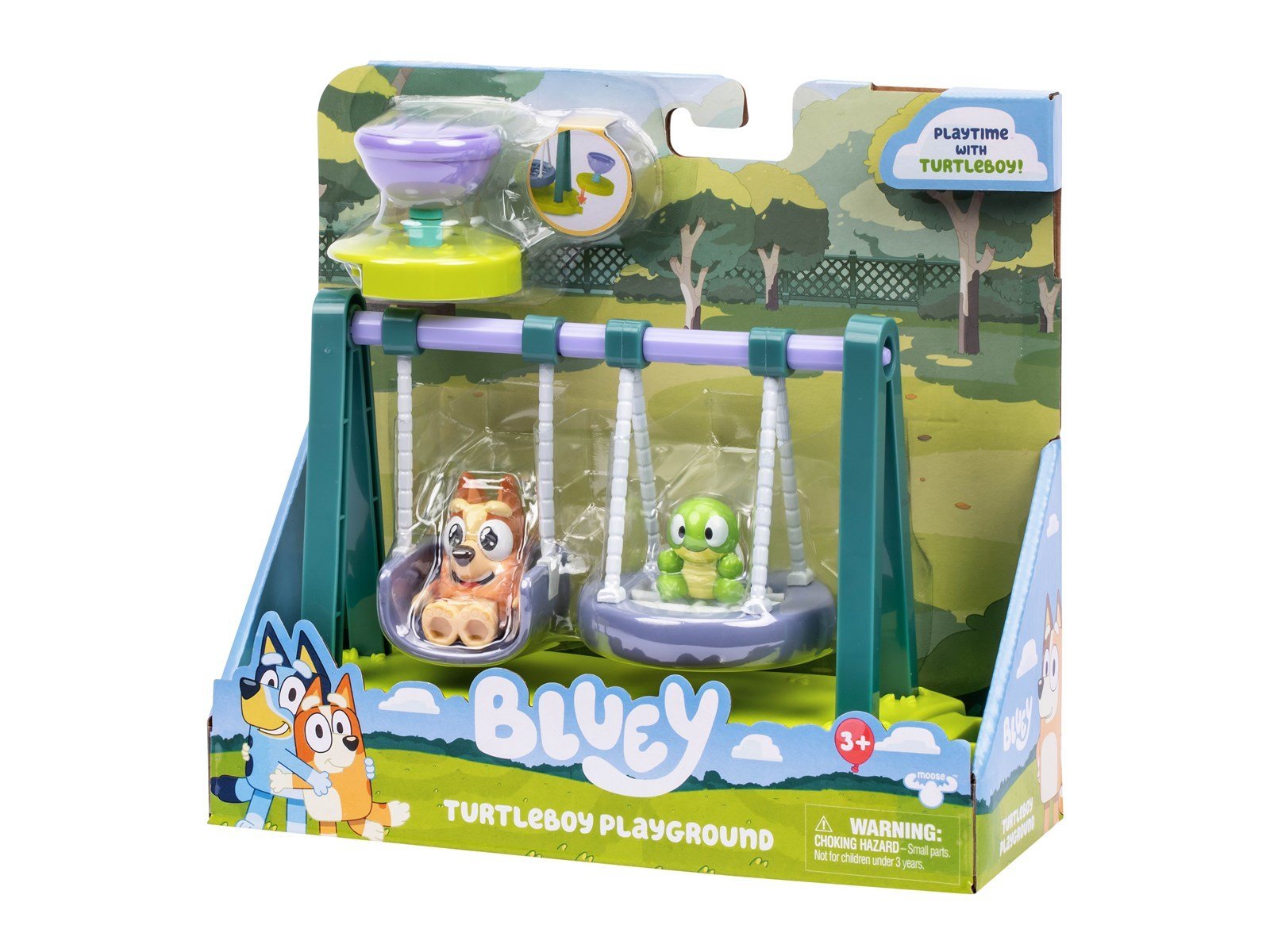 Bluey Playground playset with Wide-Eyed Bingo & Turtleboy