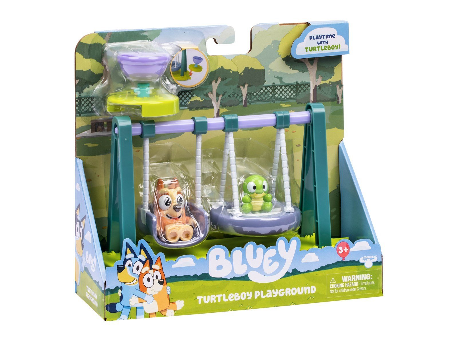 Bluey Playground playset with Wide-Eyed Bingo & Turtleboy