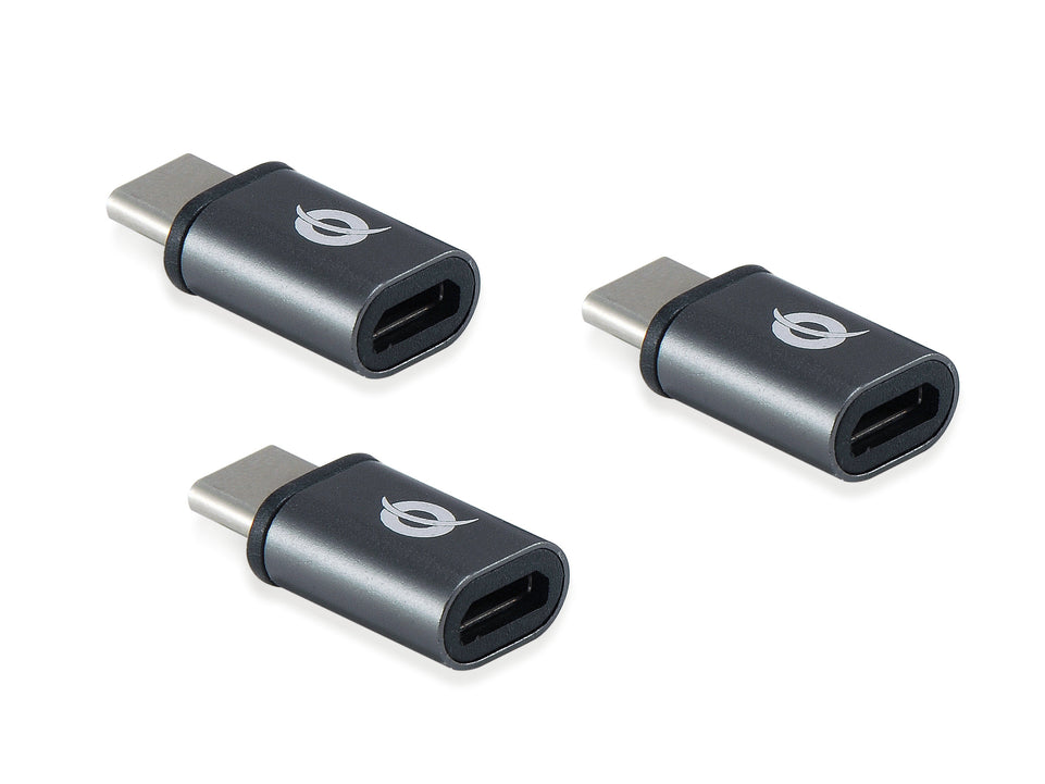 Adaptateur CONCEPTRONIC USB-C -&gt; Micro USB 3.0 Lot de 3 gris