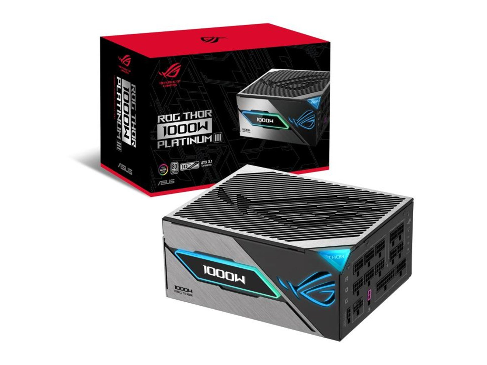 ASUS ROG Thor 1000W Platinum III Netzteile - 1000 Watt - 135 mm - ATX 3.1 - 80 Plus Platinium