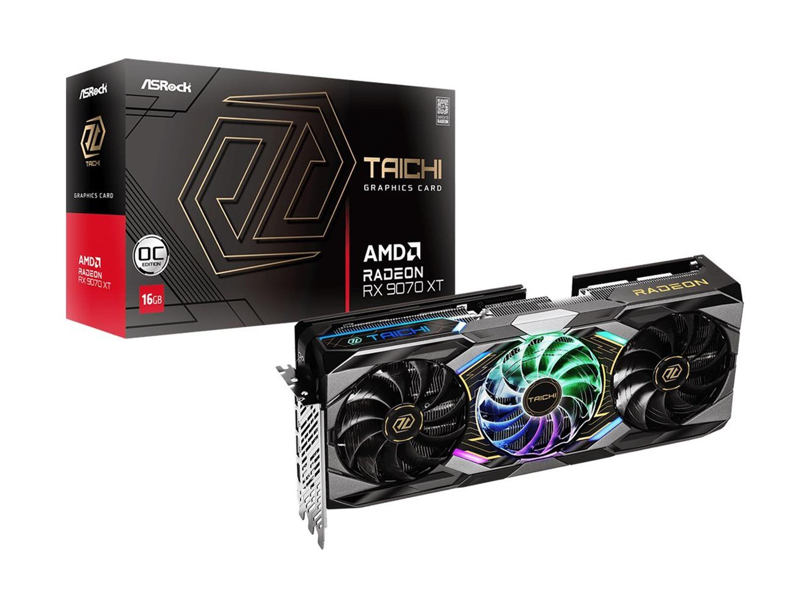 ASRock Radeon RX 9070 XT Taichi OC - 16GB GDDR6 RAM - Grafikkarte