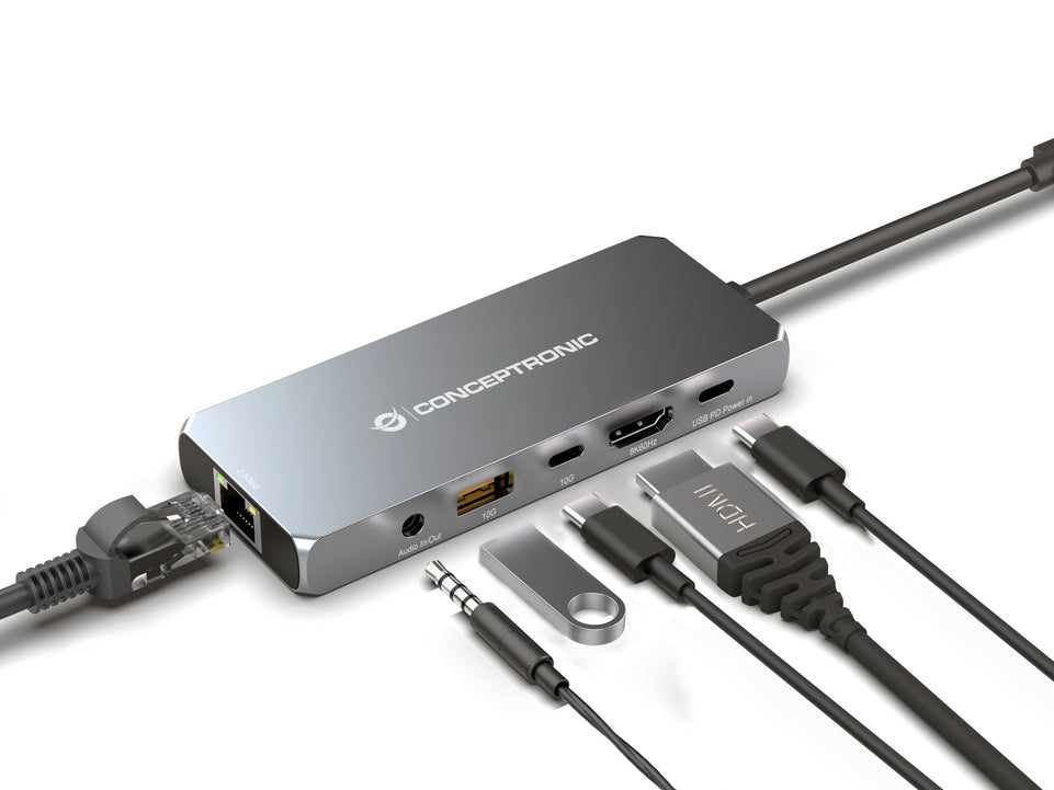 CONCEPTRONIC Dock USB-C->HDMI,2.5GbE,USBC/3.0,100WPD0.18m gr