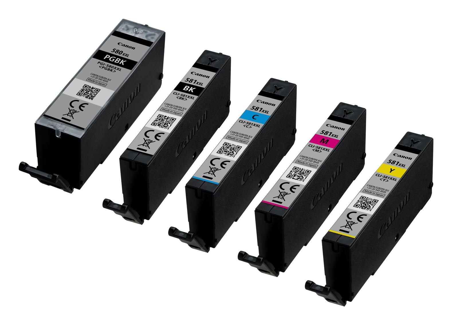 Canon Original PGI-580XXL PGBK+ CLI-581XXL Druckerpatronen 5er-Multipack - BK/C/M/Y/BK