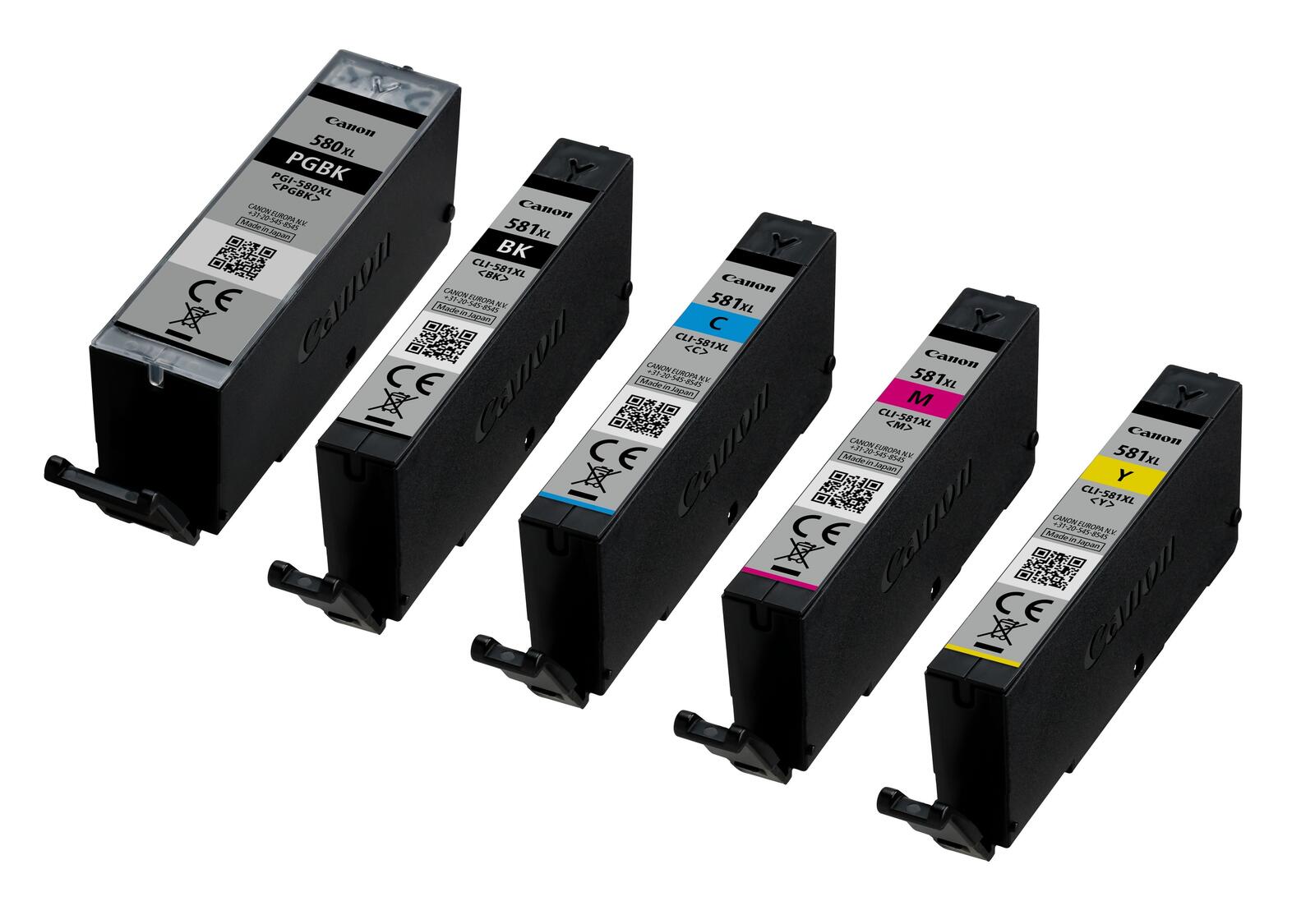 Canon Original PGI-580XL PGBK + CLI-581XL Druckerpatronen 5er-Multipack - BK/C/M/Y/BK