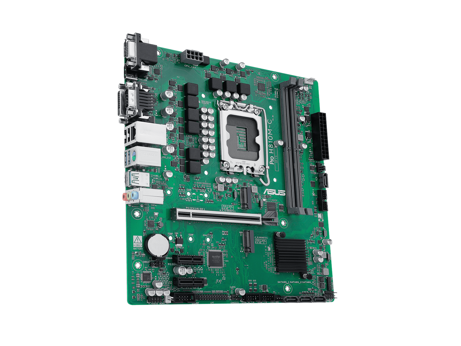 ASUS PRO H810M-C-CSM Mainboard - Intel H810 - Intel LGA1851 socket - DDR5 RAM - Micro-ATX