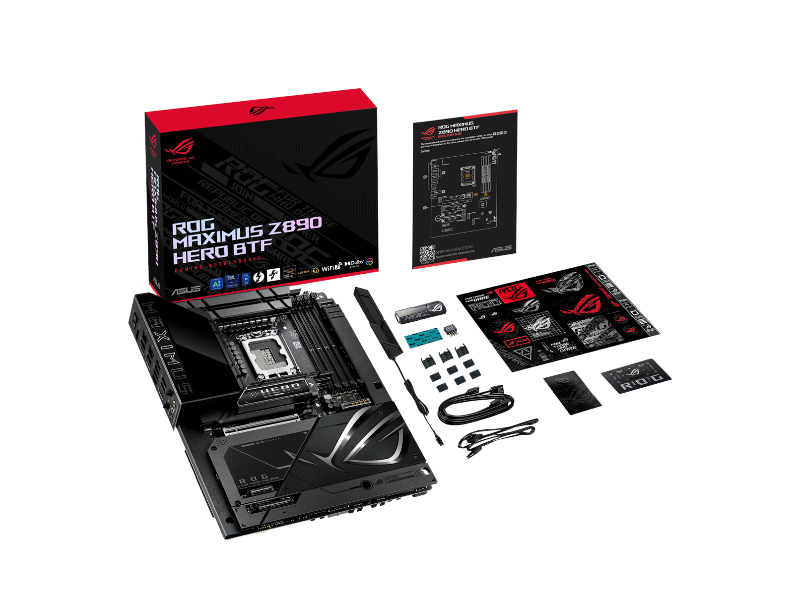 ASUS ROG MAXIMUS Z890 HERO BTF Mainboard - Intel Z890 - Intel LGA1851 socket - DDR5 RAM - ATX