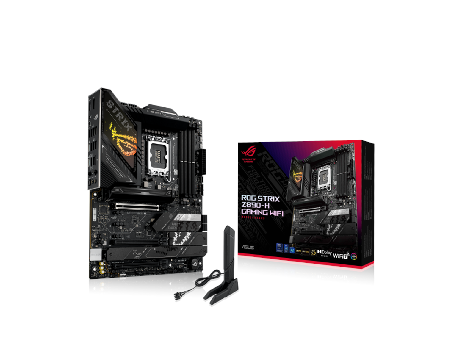 ASUS ROG STRIX Z890-H GAMING WIFI Mainboard - Intel Z890 - Intel LGA1851 socket - DDR5 RAM - ATX