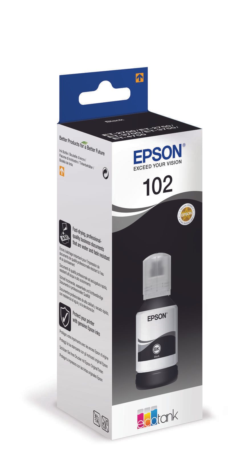 Epson Original EcoTank 102 Nachfülltinte schwarz 7.500 Seiten 127ml (C13T03R140)