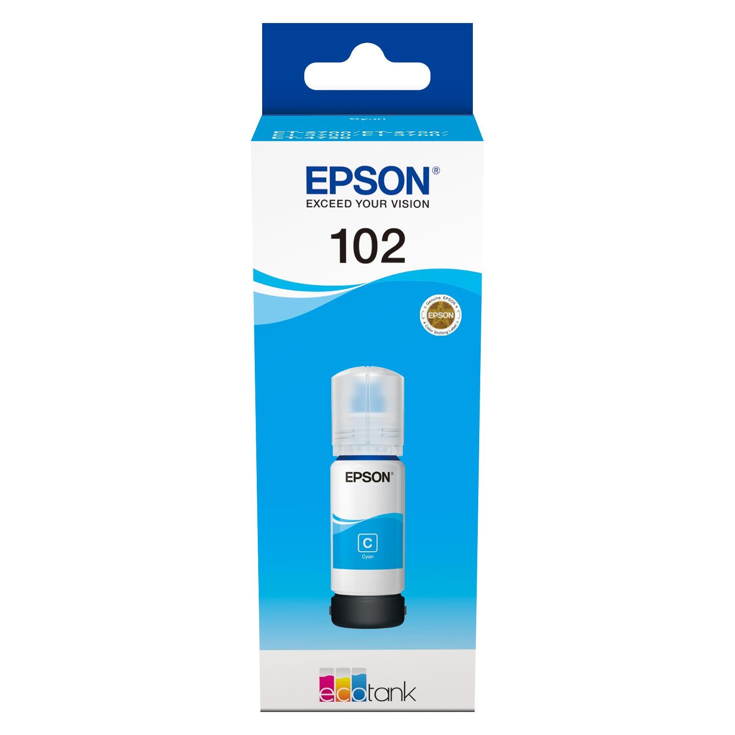 Epson Original EcoTank 102 Nachfülltinte cyan 6.000 Seiten 70ml (C13T03R240)
